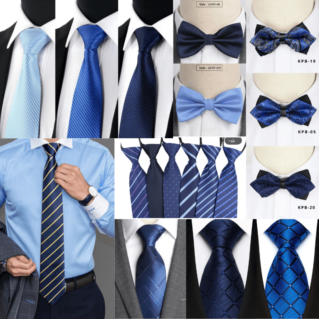 KIAMA - DASI BIRU MUDA IKAT MANUAL DAN SIAP PAKAI TIE NAVY BIRU DONGKER LEBAR DASI 8CM MANUAL INSTAN