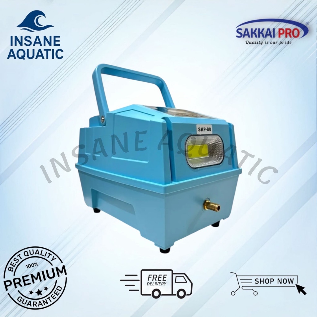 MESIN POMPA UDARA AERATOR KOLAM ACDC AC DC SAKKAI PRO SKP 80 AIRPUMP BATERAI 2IN1 AERATOR LAMPU
