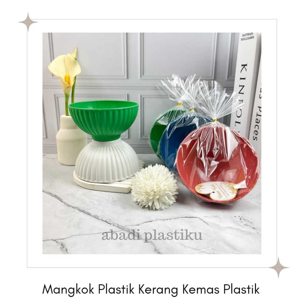 Souvenir Mangkok Plastik Kerang/Gerigi Besar Kemas Box