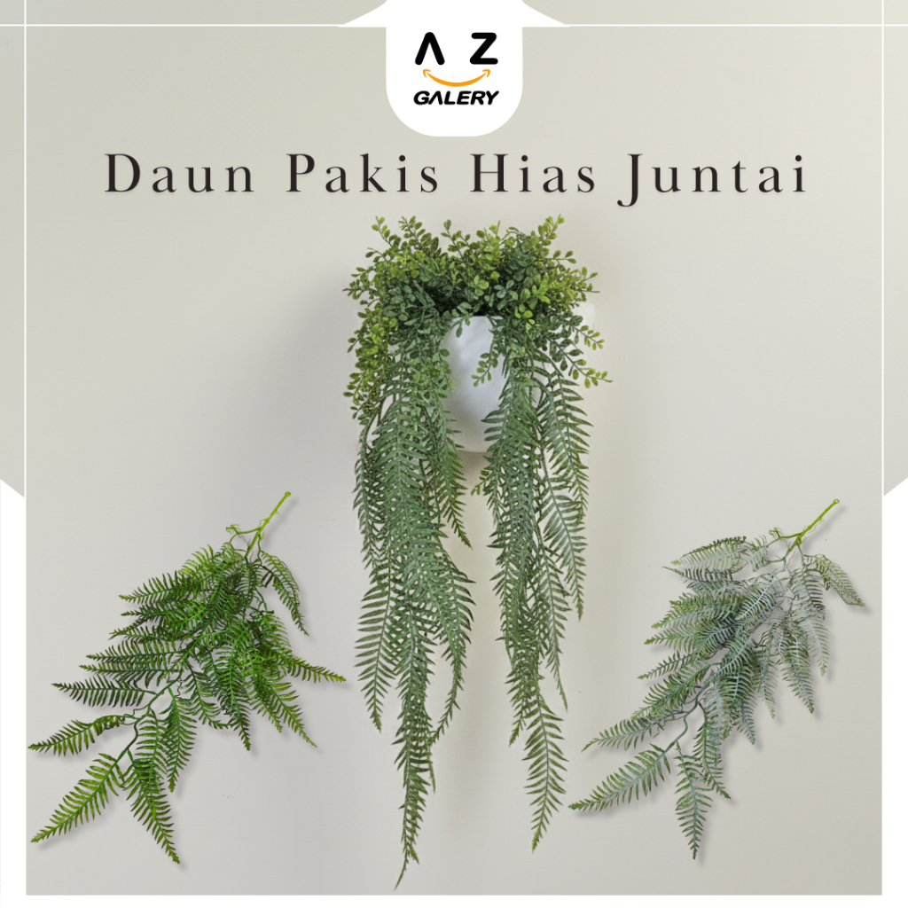 Tanaman Hias Pakis Juntai Daun Hias Plastik Rambat Dekorasi Dinding Gantung Pajangan PBP233