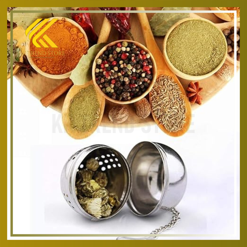 Saringan Teh Bumbu Rempah Stainless Steel Infuser Tea Strainer Bulat - Ball Filter Infuser