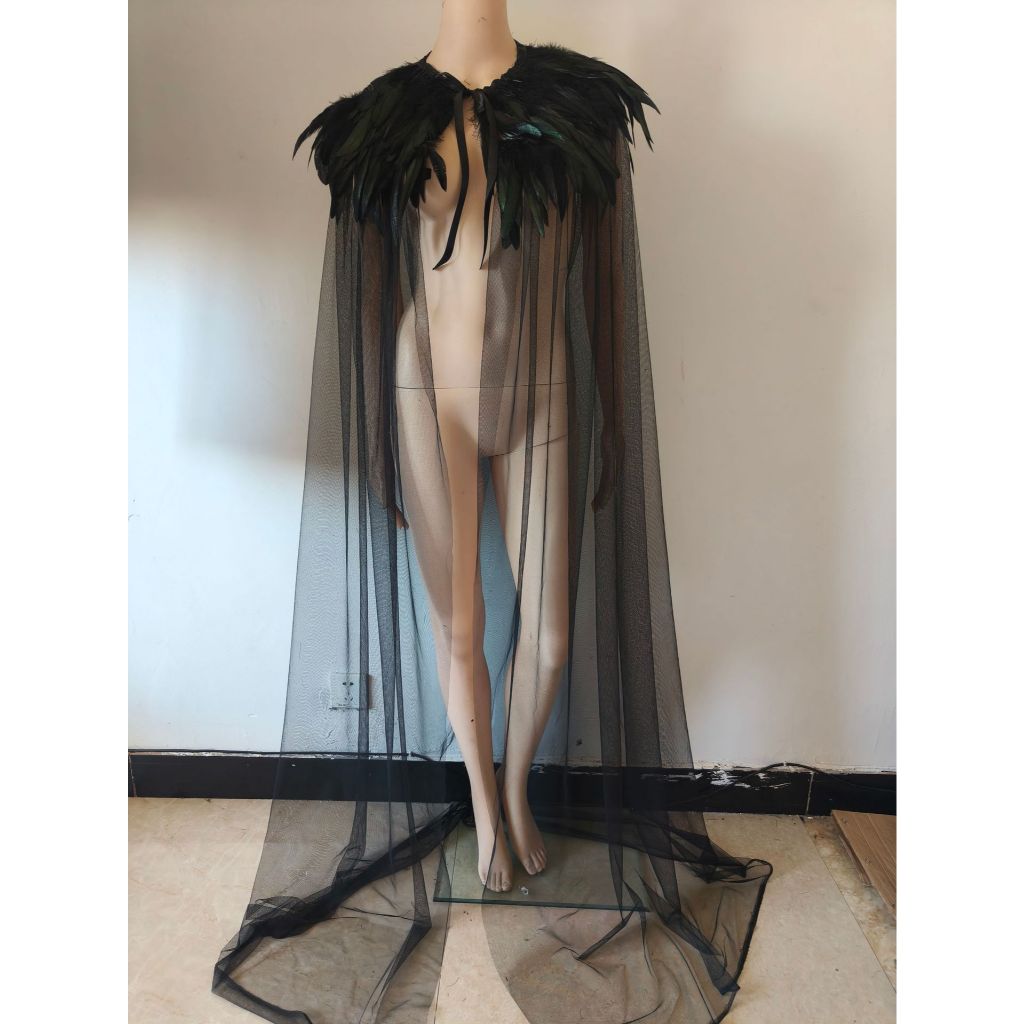 Feather shawl, cape, performance ball, feather vest, fake collar, scarf,Feather Cloak