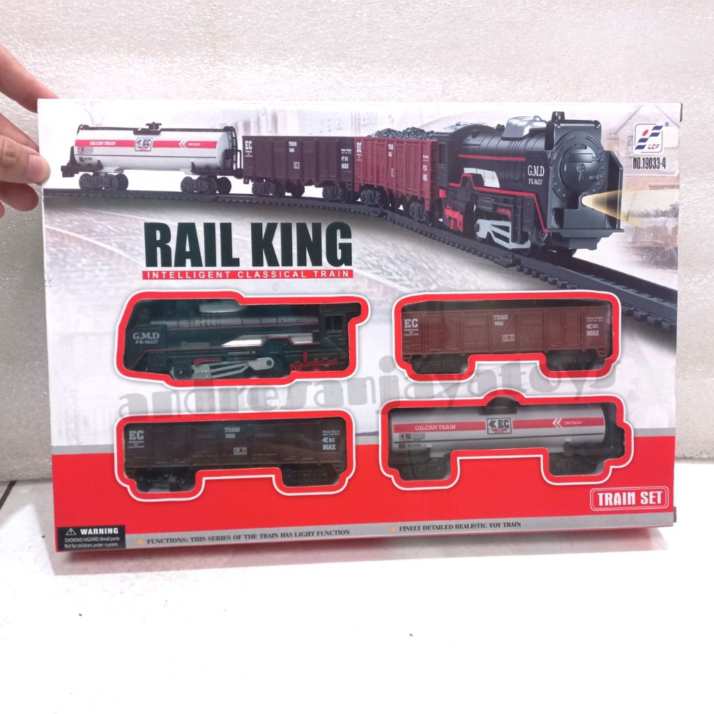 Mainan Kereta Rel Rail King Train Track Set Rail King Intelligent Classical Train no 19033-4