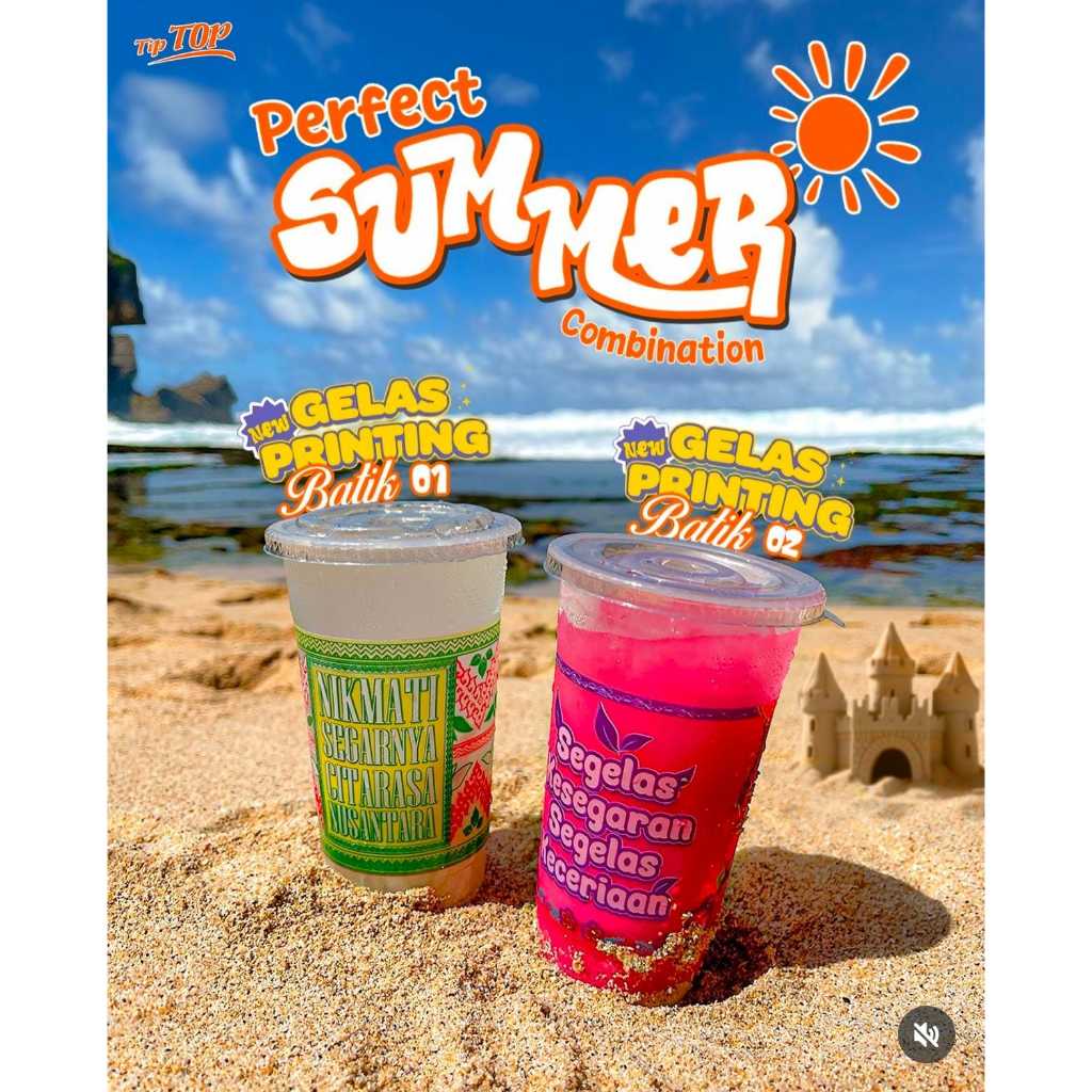 Gelas 16oz Es Teh Manis Pop Ice 22oz Motif Kopi Buah Printing Indonesia Batik Tip Top 22 oz 16 oz