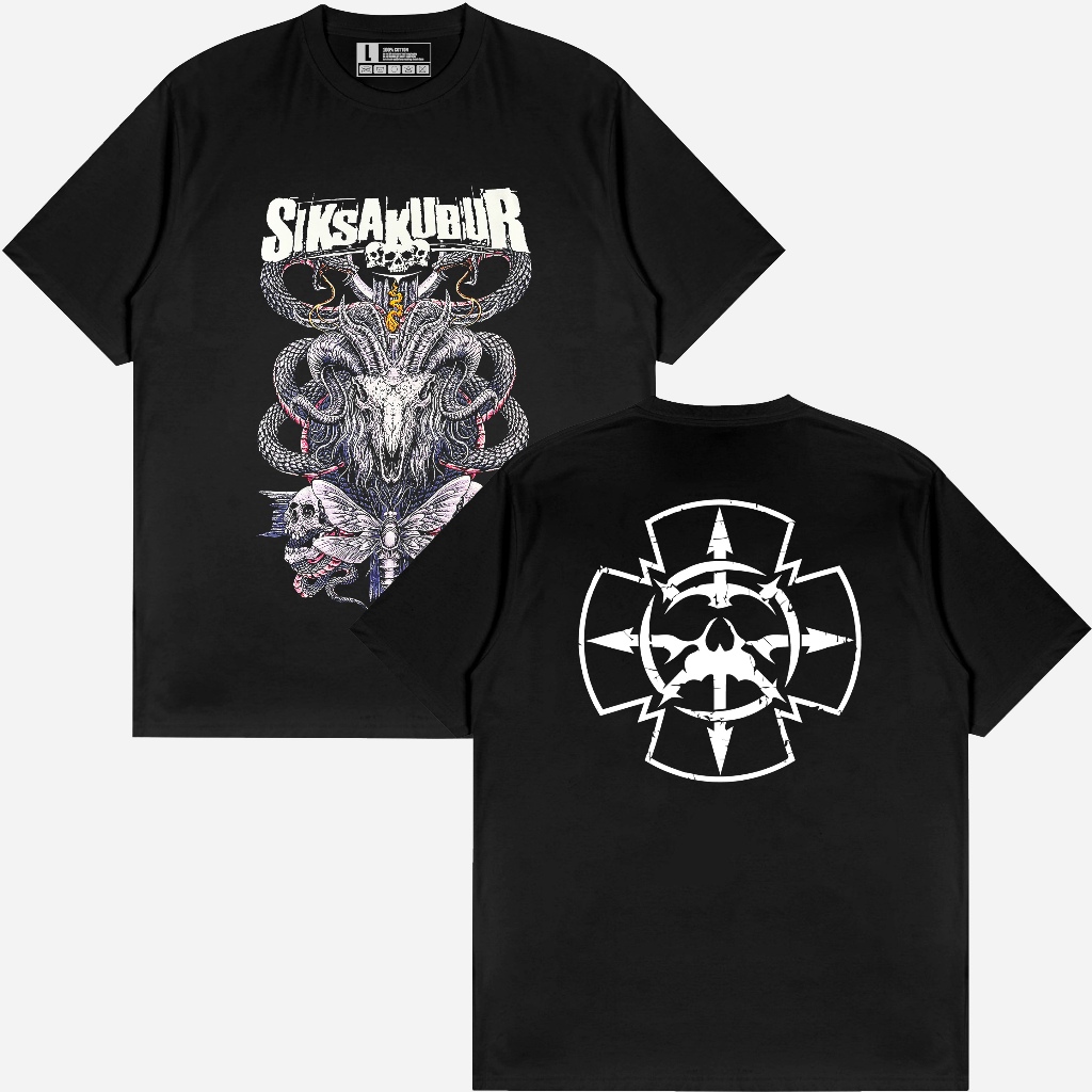SIKSA KUBUR - SNAKE GOAT LOGO / KAOS BAND SIKSA KUBUR / KAOS BAND PUNK METAL DEATH CORE