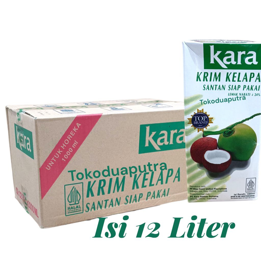 Kara Santan Kelapa 1 L X 12 pcs / Santan Kara / Kara 1 Liter/ Santan kelapa Kara 1 Liter