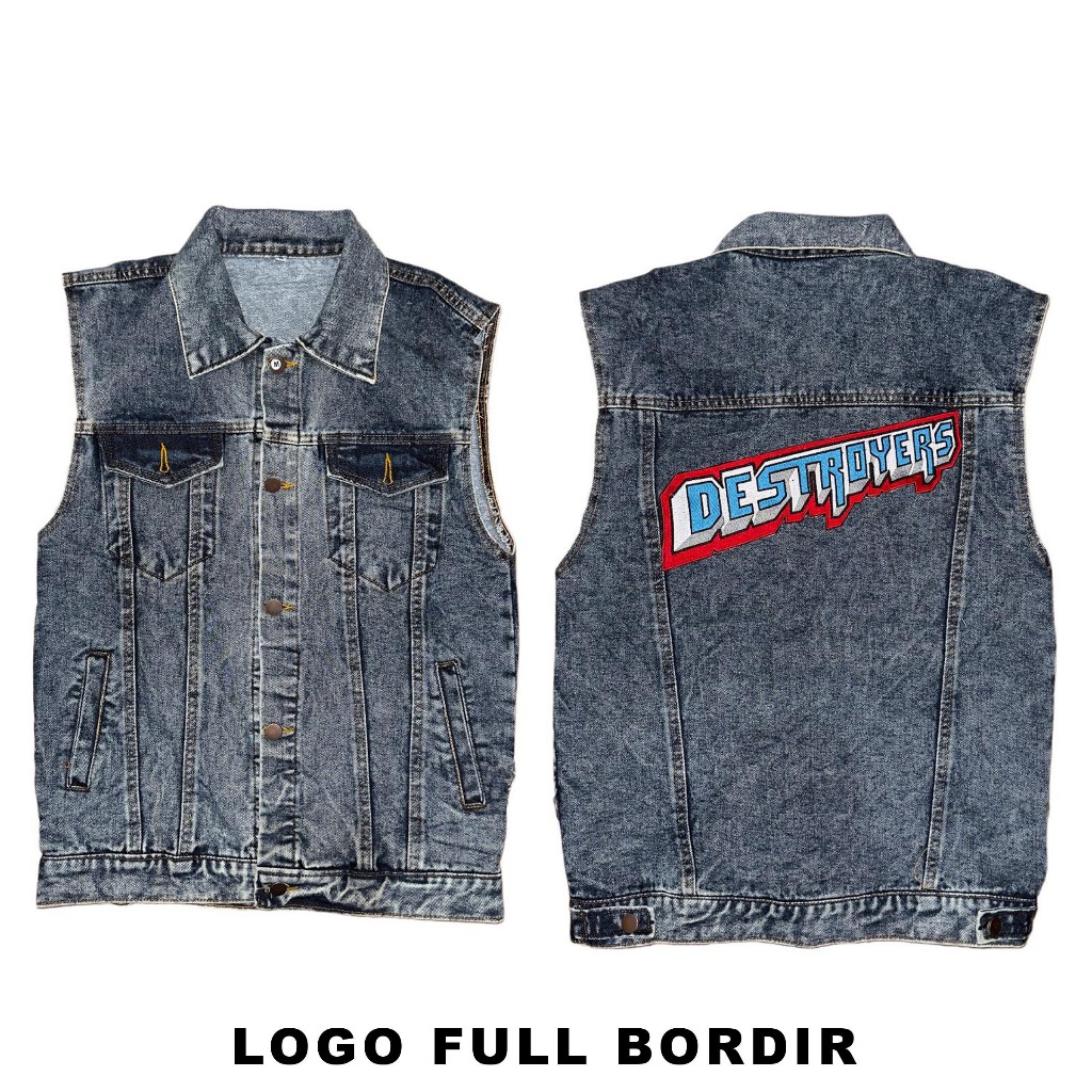 Rompi Jeans Denim Destroyers The Warriors / Vest Denim Pria Casual Club Destroyers Warriors
