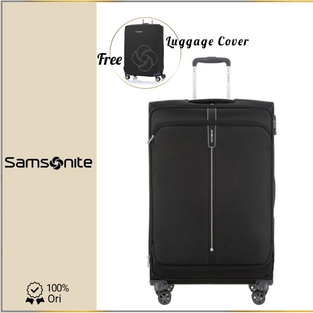 Samsonite Popsoda Spinner 29 Inch Koper Softcase Besar Ultralight TSA Expandable - Black