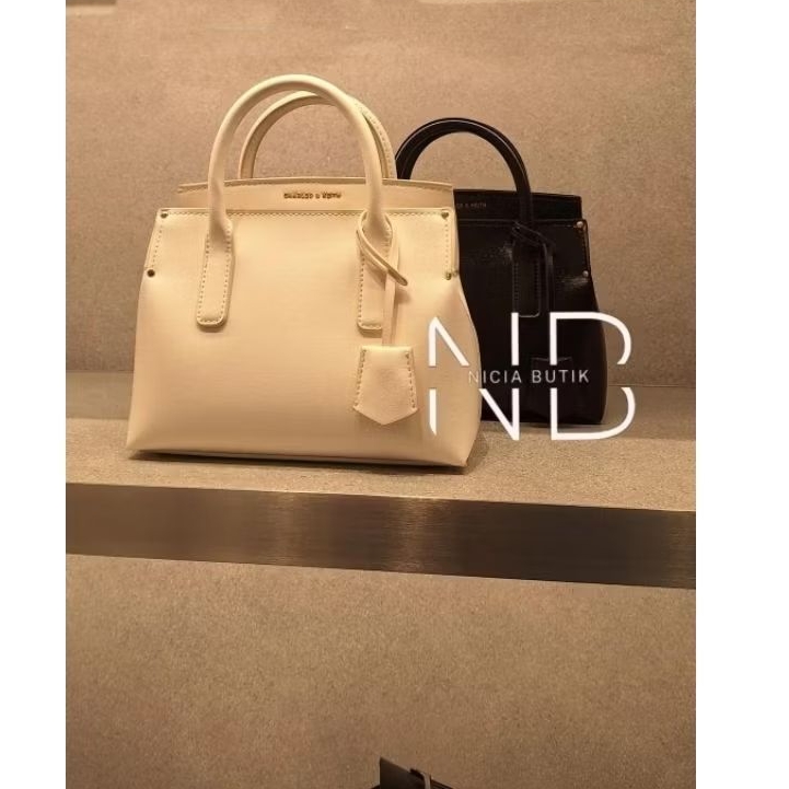 Tas ck rene structured top handle bag