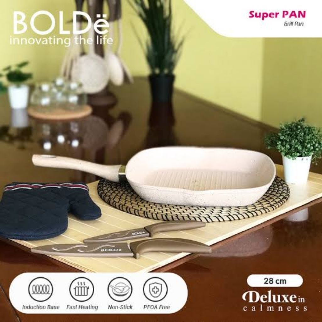 Super Pan Bolde Grill 28 Cm Alat Panggang Bolde Grill 28cm Beige Grill Pan Bolde Kotak 28 Cm