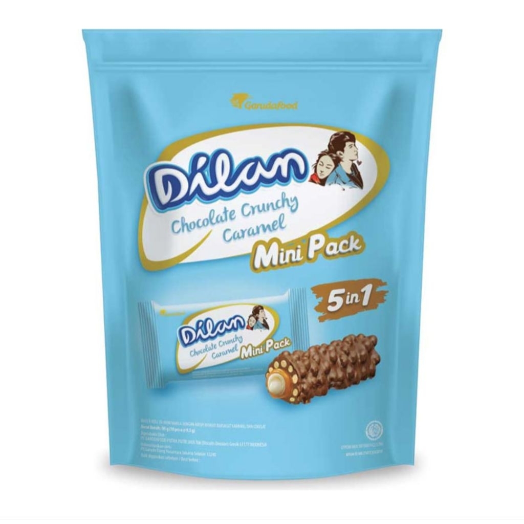 Dilan Cokelat Crunchy Karamel Mini Pack 85 g