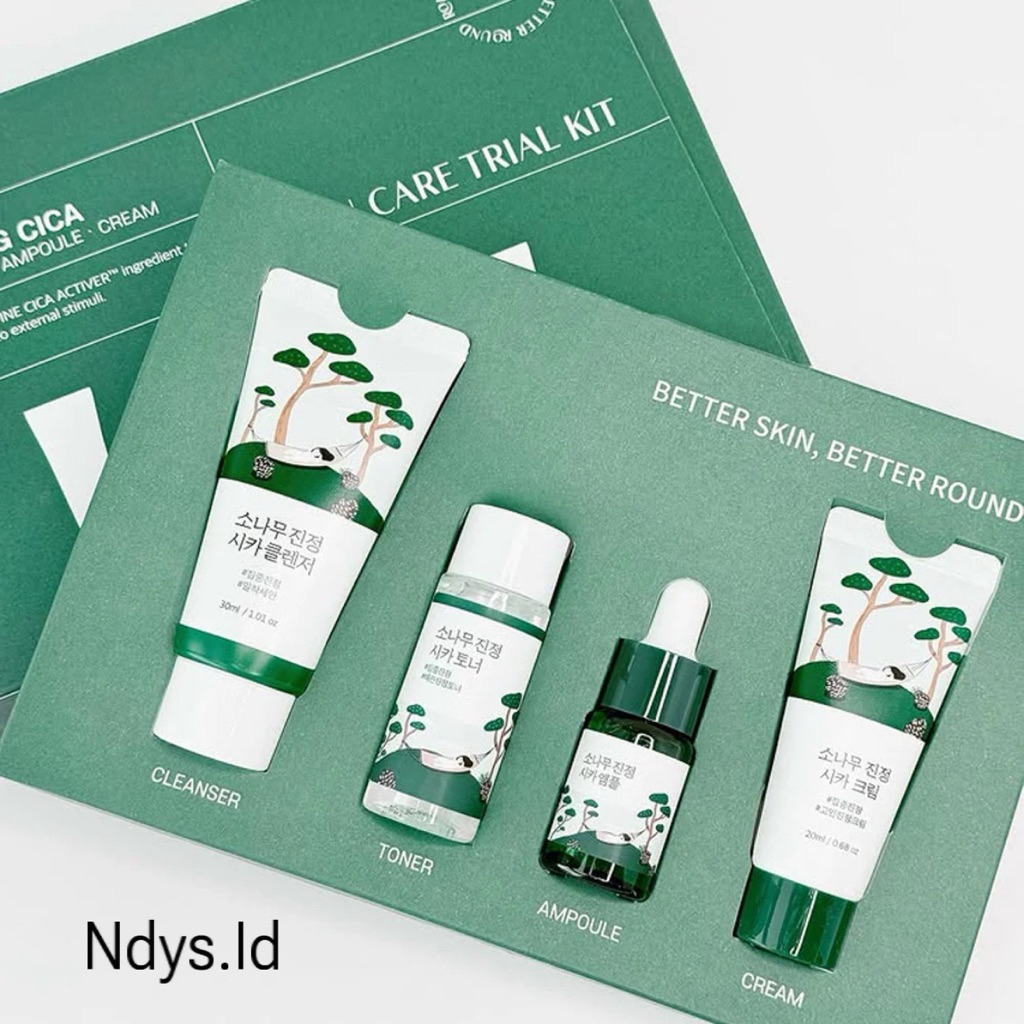 ROUND Lab Pine Calming Cica Skin care Trial Kit /Cleanser / Ampoule / Toner  / Cream