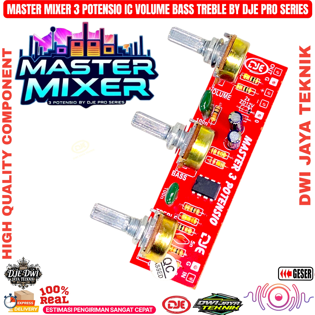 Kit Master Mixer 3 Potensio IC DJE PRO SERIES VOLUME BASS TREBLE