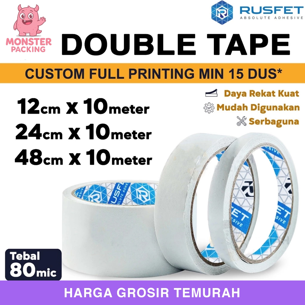LAKBAN KAIN Cloth Tape Isolasi Kain Hitam Premium Rusfet Premium / SATUAN