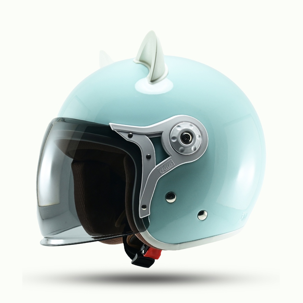 Helm Bogo Retro bipplast Kaca Pilot Full face Hijab Friendly Kuping Kucing Lucu SNI