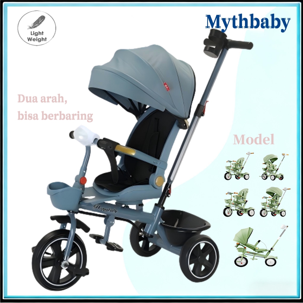 Kids Sepeda Roda Tiga Lipat Multifungsi Sepeda Anak Laki Laki Tricycle Exotic