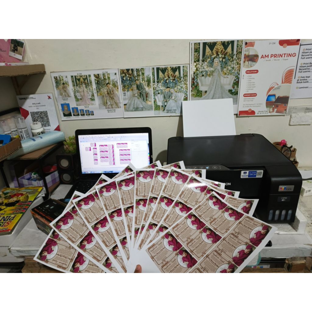 cetak stiker A4 glossy