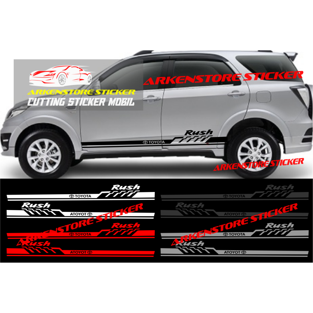 Promo sticker mobil rush cutting sticker stiker mobil toyota rush stiker rush