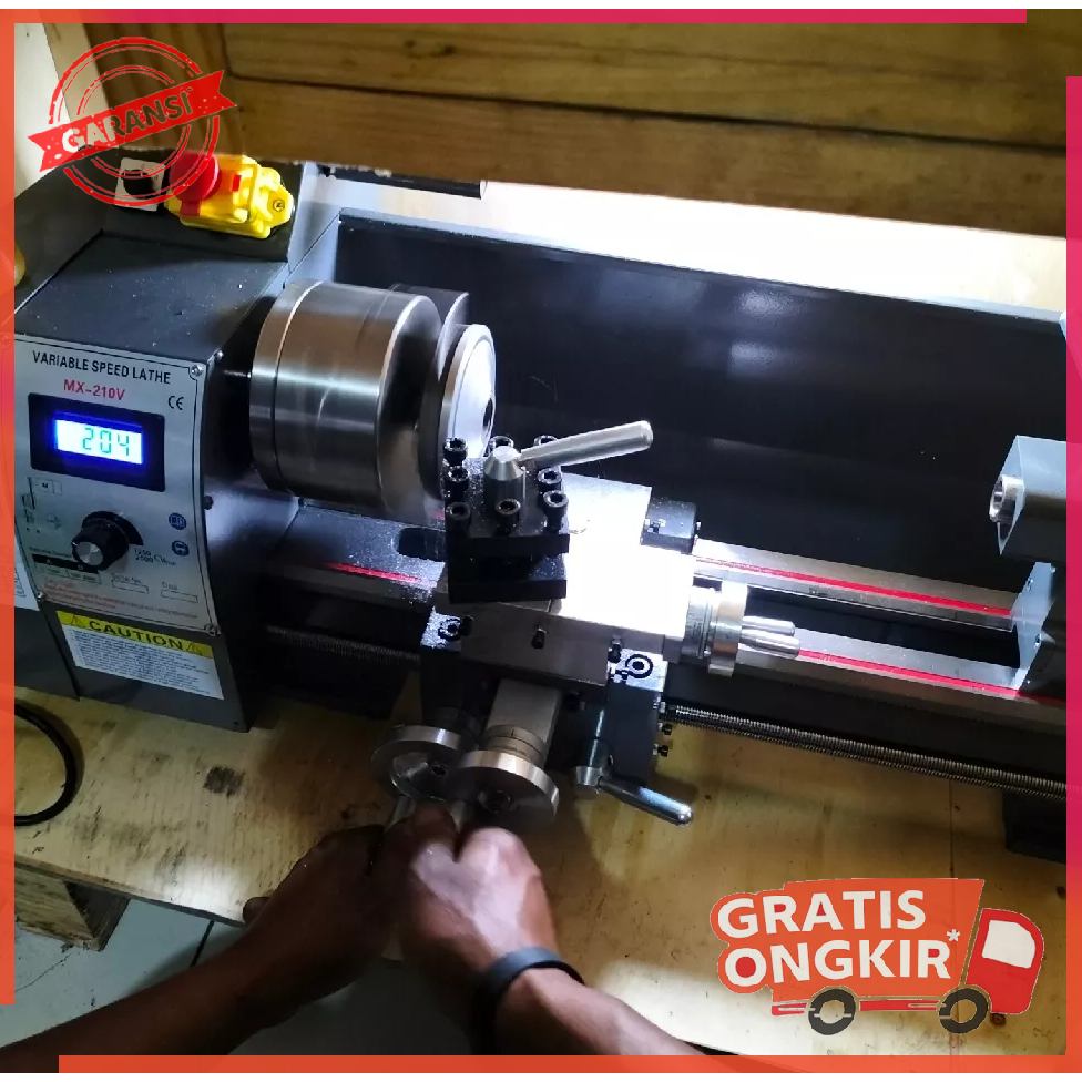 Mesin Bubut Mini Besi Kayu 900W 750mm Versi panjang