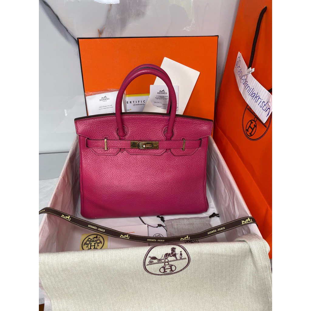 Preloved Birkin 30 rouge grenat togo ghw stamp #R