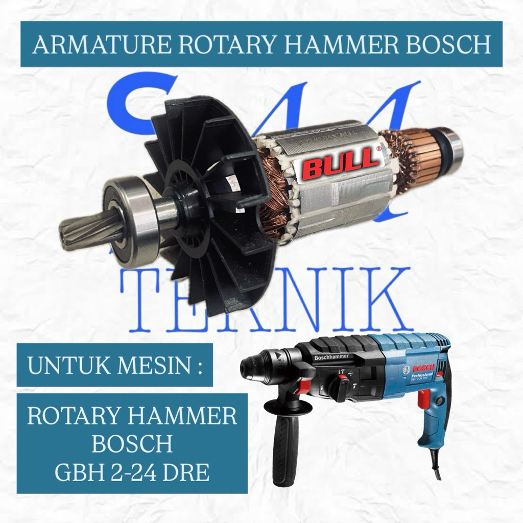 ARMATURE BOSCH GBH2-24DRE ANGKER MESIN BOR BOSCH GBH 2 24 DRE BULL
