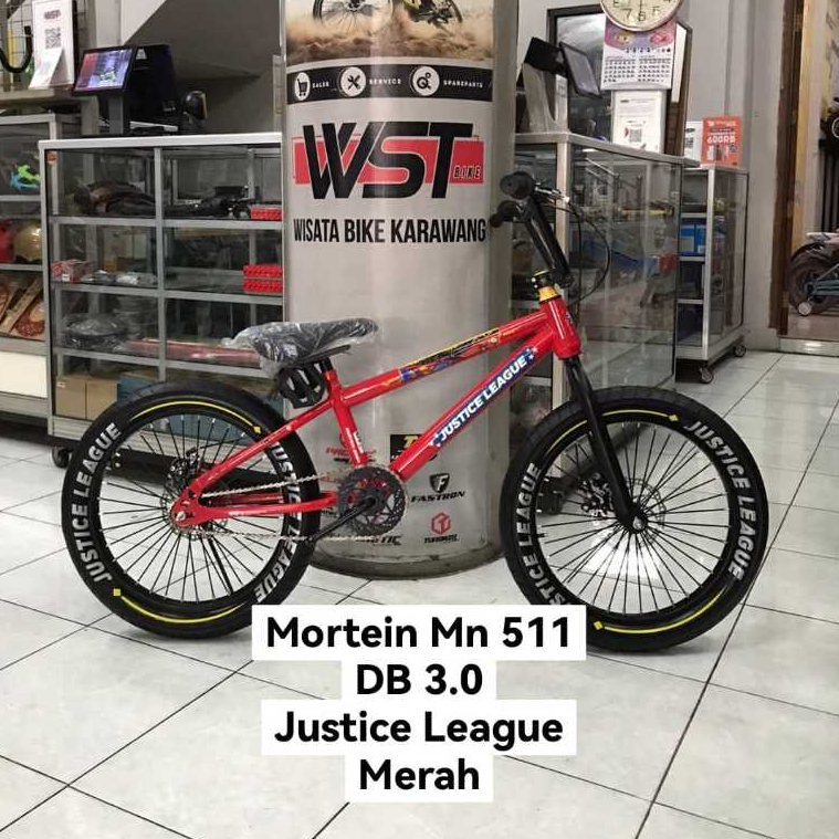 SEPEDA ANAK BMX 20 MORTEIN JUSTICE LEAGUE SUPERMAN BATMAN CAKRAM BAN 3.0 MODEL TERBARU