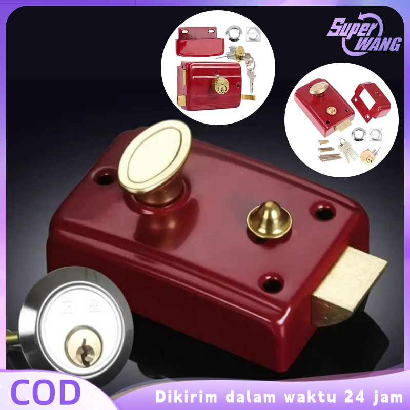 Kunci Otomatis Pintu Gerbang Eksterior Kuno Kunci Pintu Besi Otomatis Multifungsi Kunci Pintu Gerban