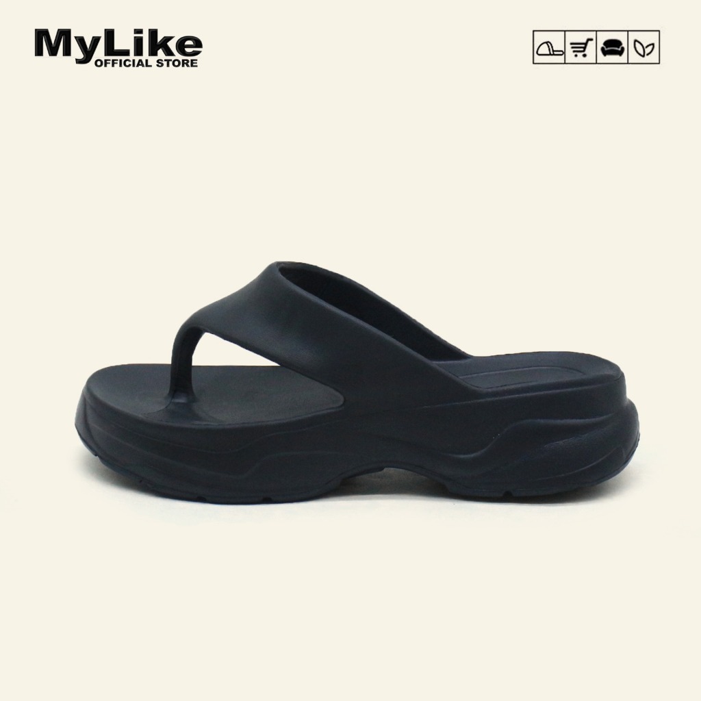 MYLIKE - Sandal Jepit Wedges Polos Wanita Terbaru