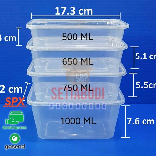 (INSTANT) DM PER 1 Dus Thinwall Persegi Panjang / Thinwall Rectangel / TW Rect Besar 500,650,750,100