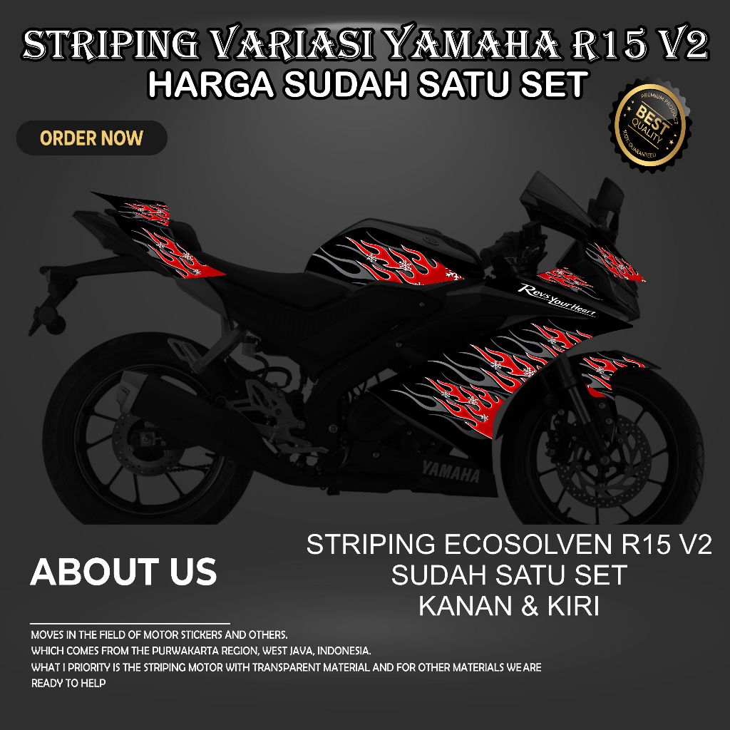 STRIPING VARIASI STICKER RACING MOTOR YAMAHA MOTOR R15 V2