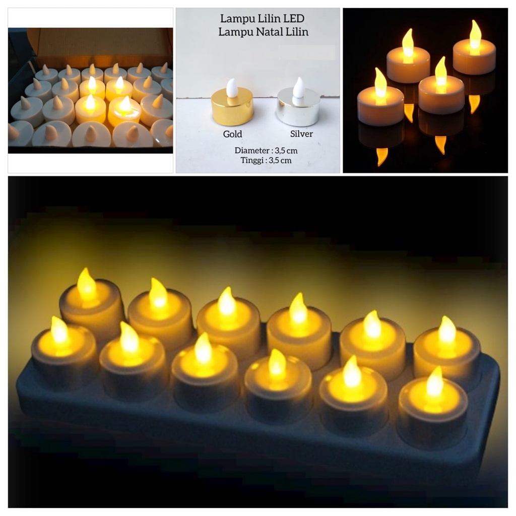 Promo Lilin Elektrik Bulat LED Free Baterai DiDalam/Lilin Elektrik Candle Light Dekorasi