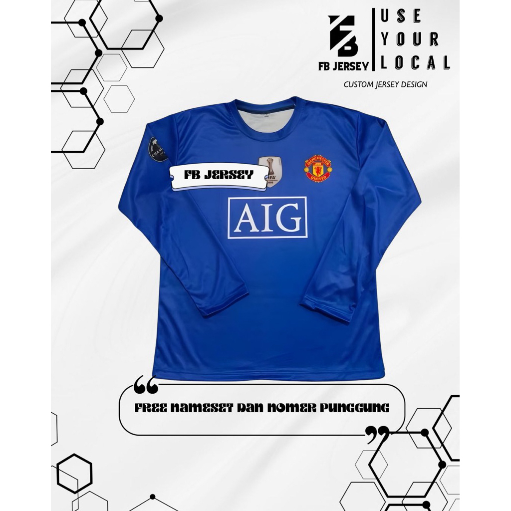Jersey MU Manchester United 2008 3rd Full Printing Free Nameset