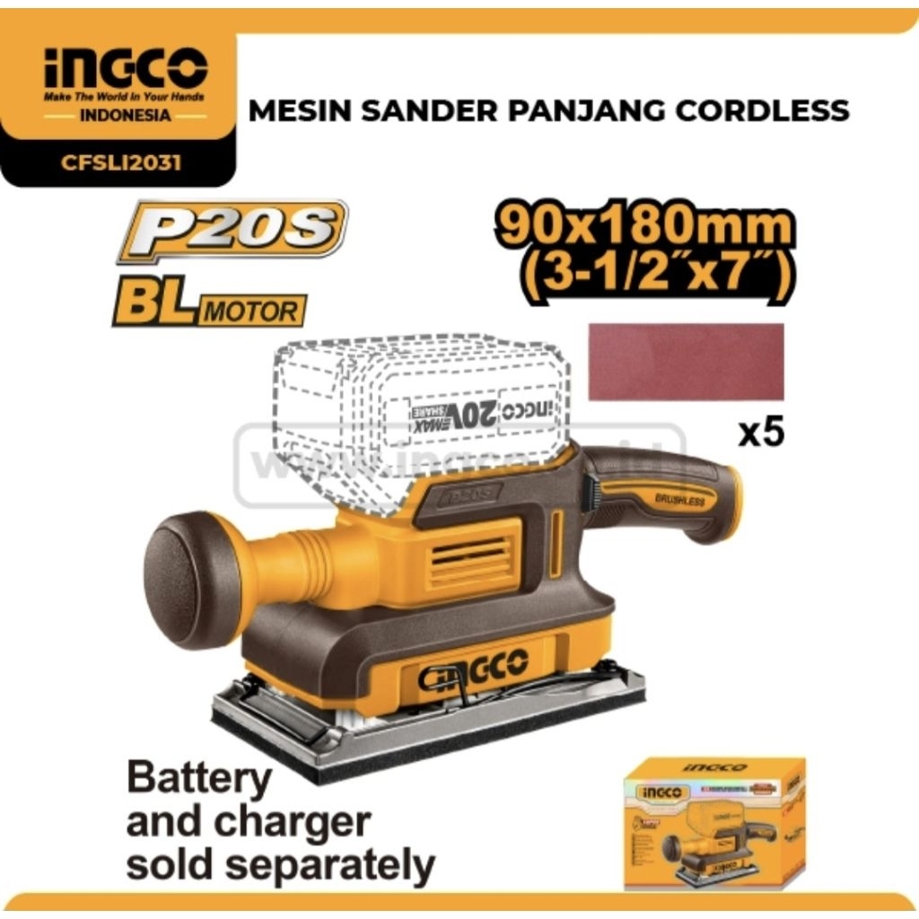 MESIN SANDER PANJANG CORDLESS INGCO