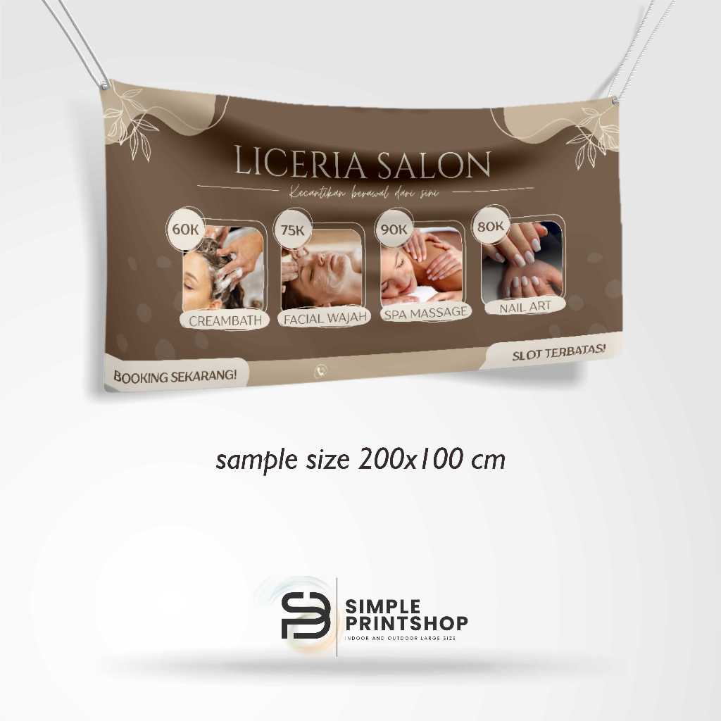 Spanduk Banner Salon Model Cokelat Free Custom Design