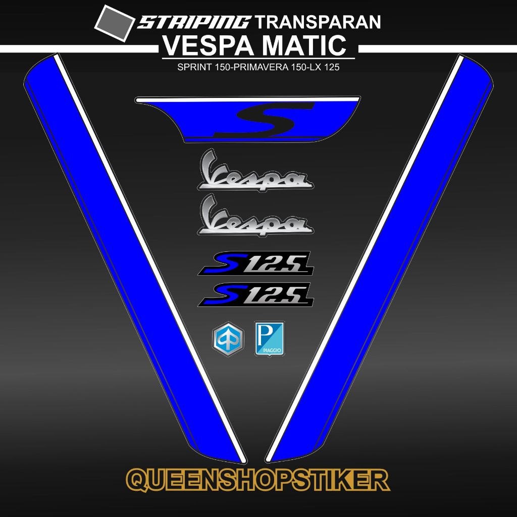 STRIPING TRANSPARAN UV  VESPA MATIC MOTIF 03 / VESPA SPRINT / VESPA PRIMAVERA / VESPA PRIMAVERA S 15