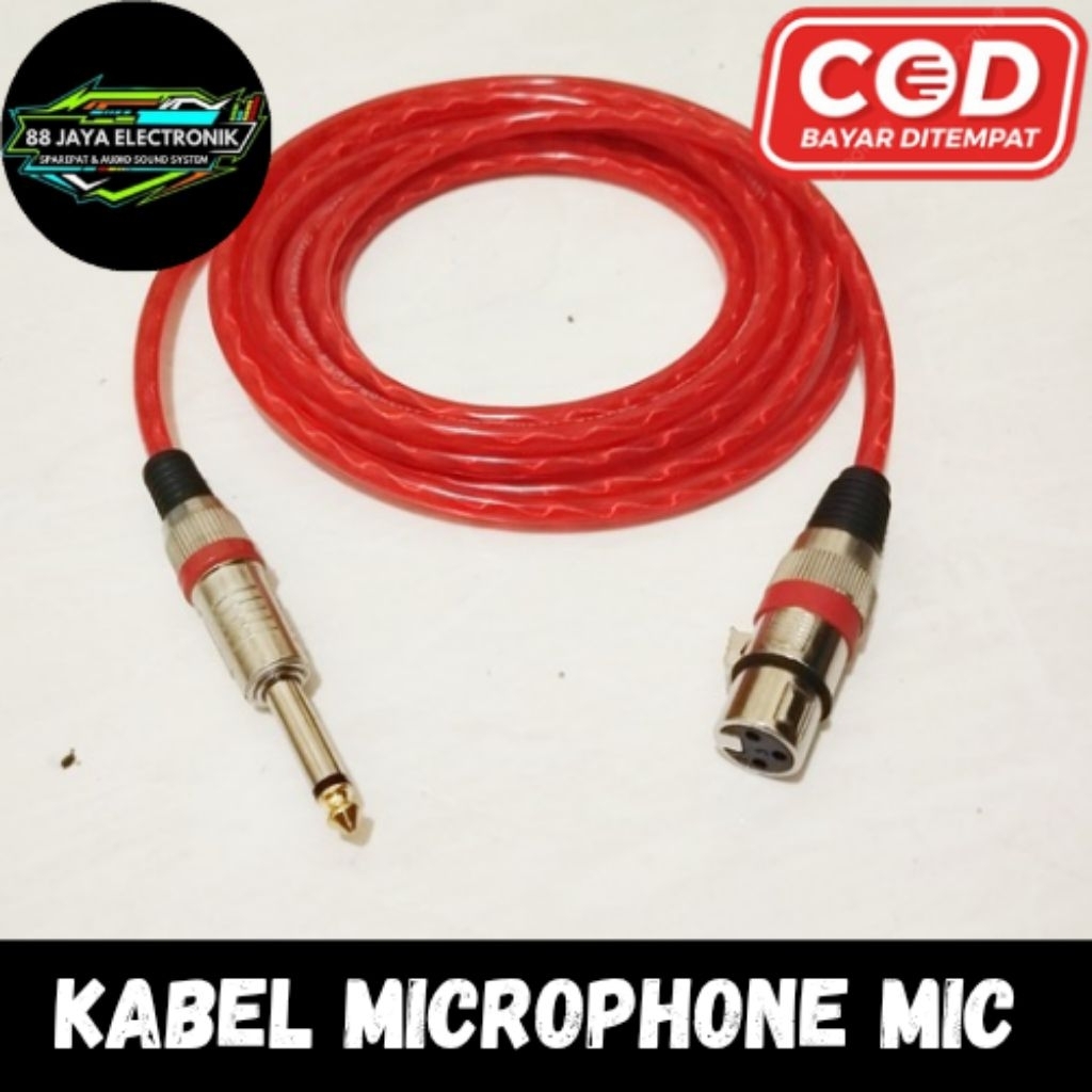 kabel microphone jack akai 6,5mm mono to xlr female 5meter 10meter 15meter 20meter