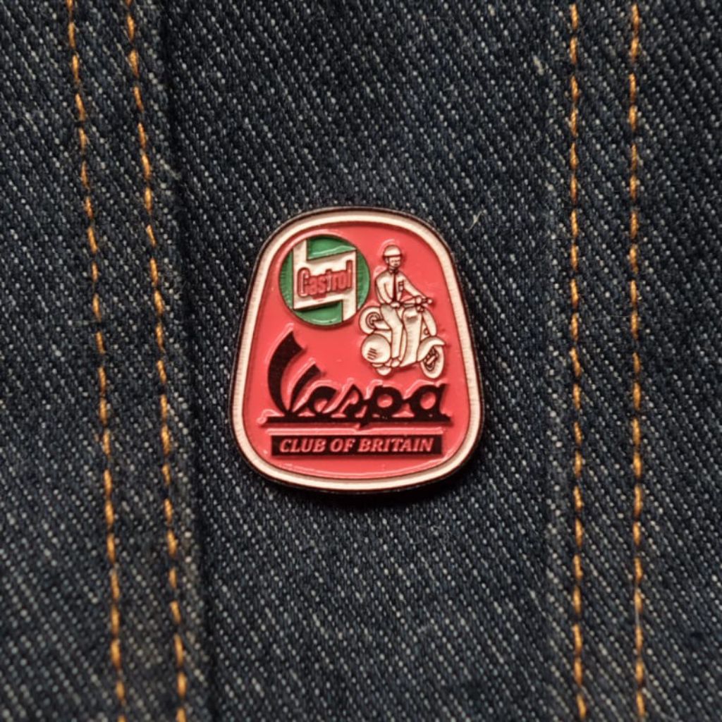 enamel pin Vespa club Britain