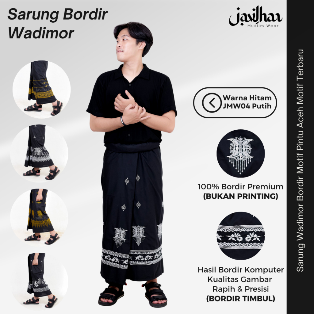 Wadimor Sarung Bordir Pria Dewasa Elegan Keren || Wadimor Bordir Premium Sarung Sholat Pria
