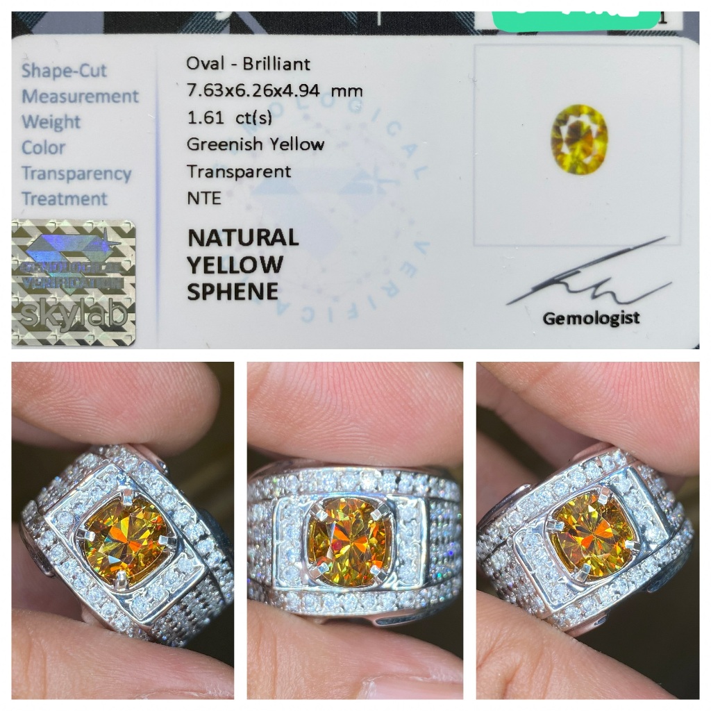 Natural 1.61ct rainbow sphene brutal luster