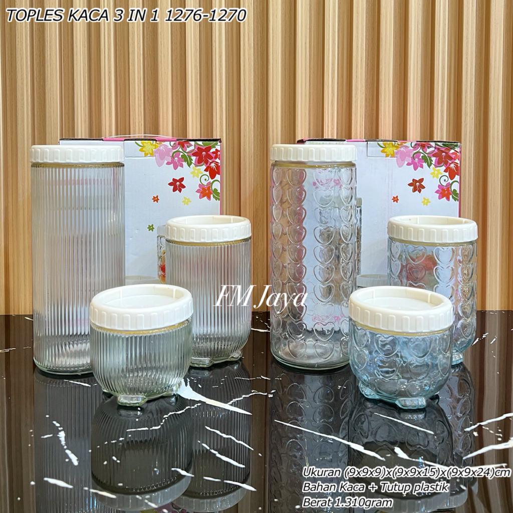 TOPLES KACA 3 IN 1 1276 - 1270 || TEMPAT PENYIMPANAN KUE AESTHETIC || TOPLES BENING HARI RAYA || WAD