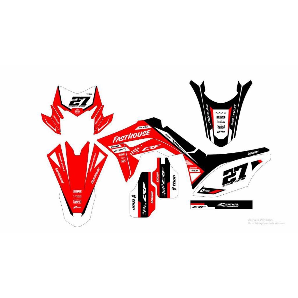 Decal Crf full body bebas request warna/nomor