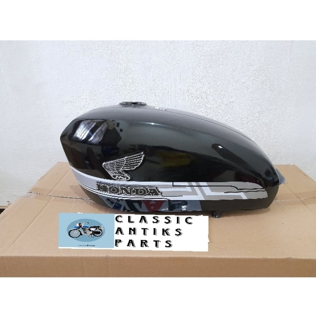 Tangki CB 100 Gelatik Hitam Striping Airbrush Tengki CB Tengki CB100 Aksesoris Motor CB Custom Murah
