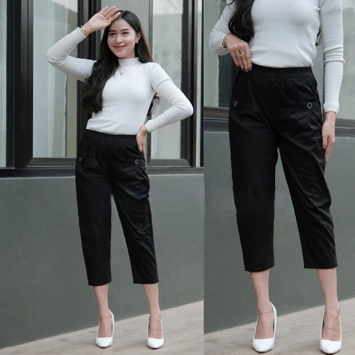 Kanaya - Haruka Pants 7/9 Celana Korea Celana Wanita Terbaru/Celana 7/9 bahan katun twill combad pre