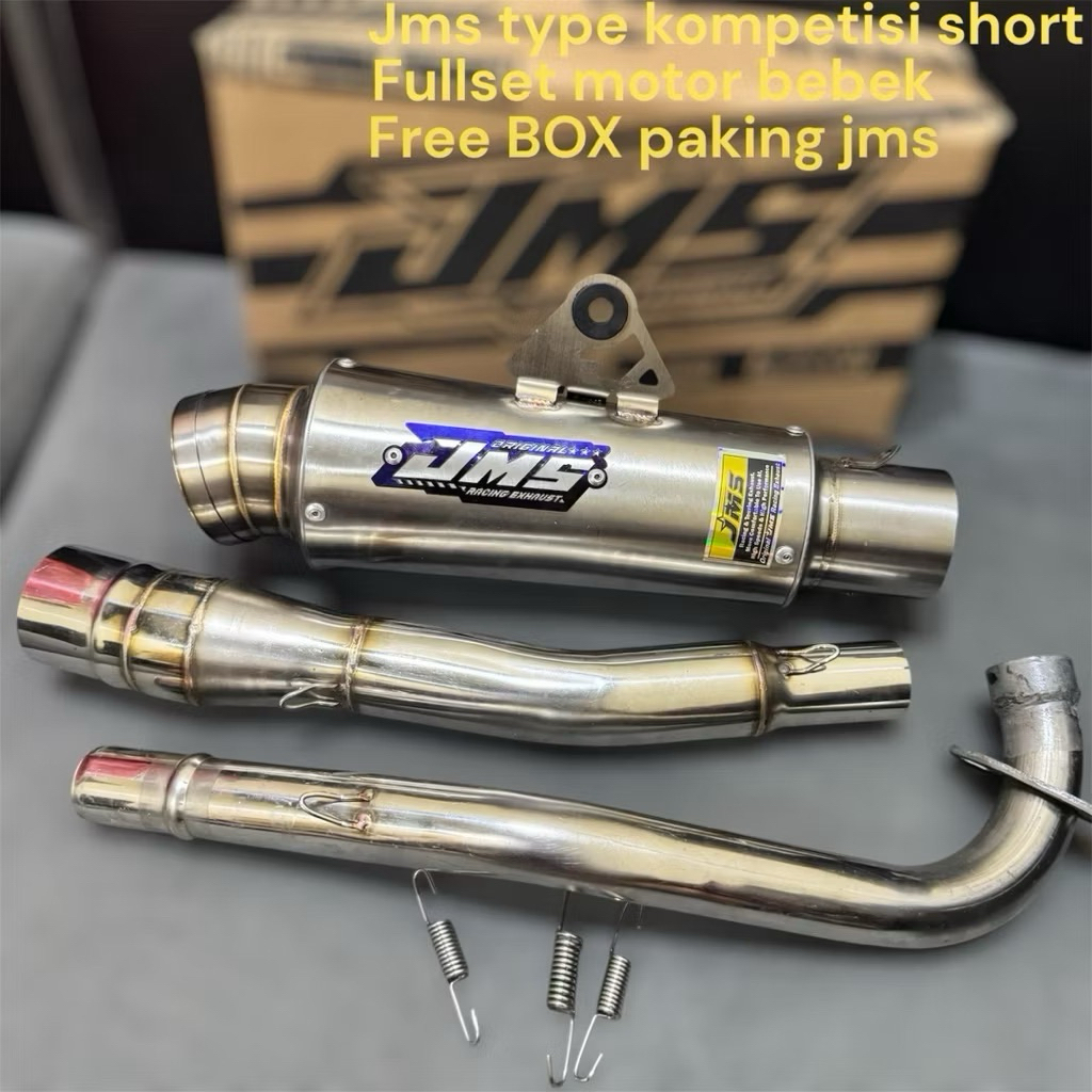 KNALPOT JMS ORIGINAL TYPE TR1/jrm FOR ALL MOTOR BEBEK LEHER NETRAL SAMPING + BOX PAKING