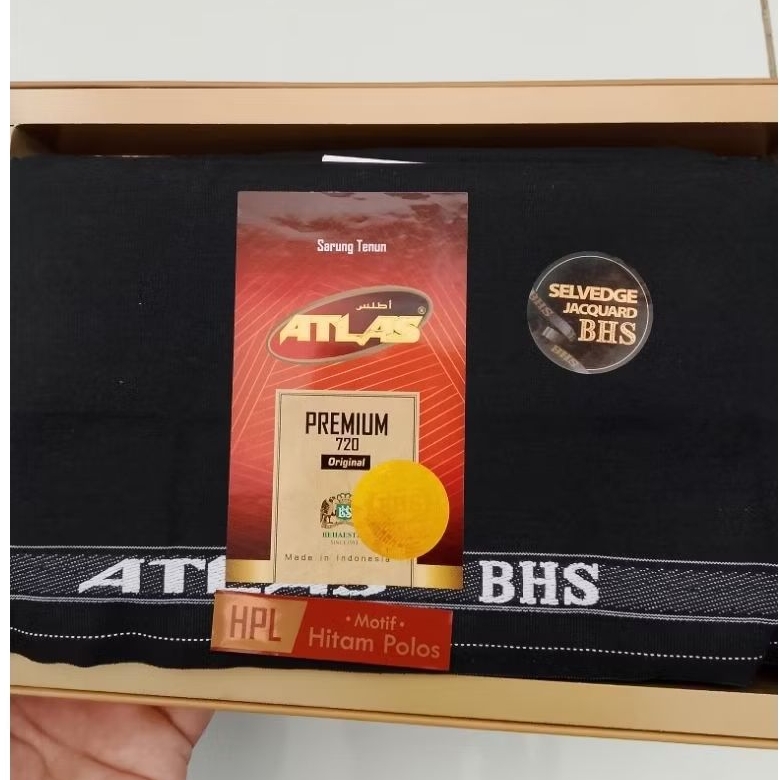 Sarung ATLAS Premium Original 720 Hitam Polos