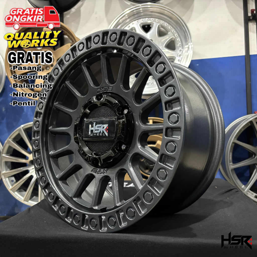 Velg Racing Mobil Kijang Kapsul Ring 14 Pcd 4X114,3 5X114,3 ET20 Velg HSR XTS05