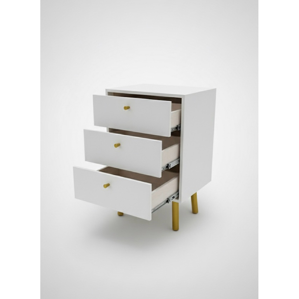 NAKAS MINIMALIS 3 LACI SUSUN KAKI BESI