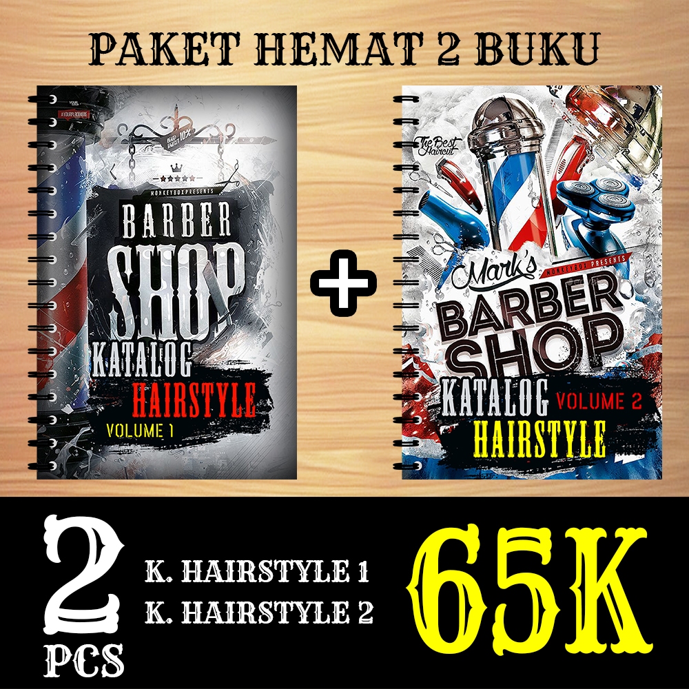 Paket 2 Buku Majalah Katalog Barbershop Potong Rambut Pria - KH1 dan KH2