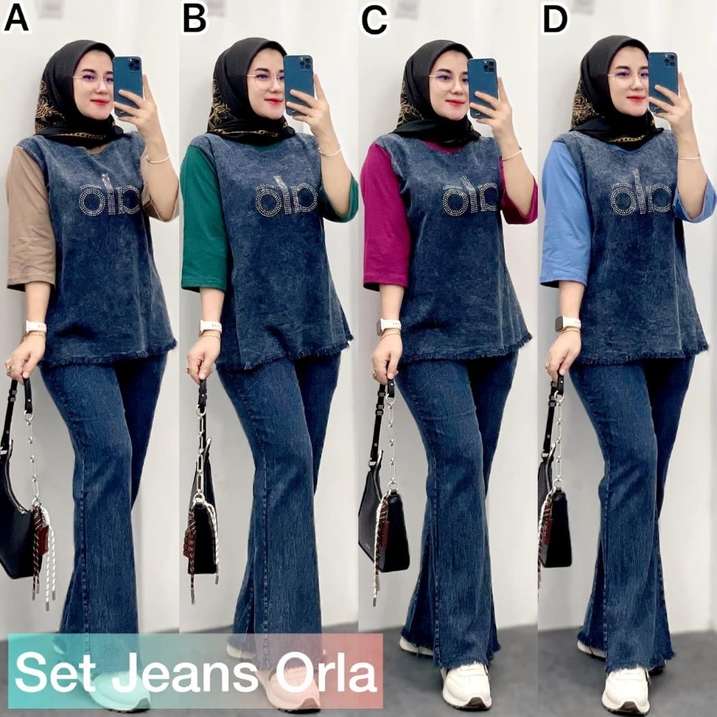 SET JEANS ORLA/SET JEANS WANITA DEWASA/ONE SET MICKEY MOUSE FULL JEANS ORY HATICE/SETCEL CARGO LEVIS