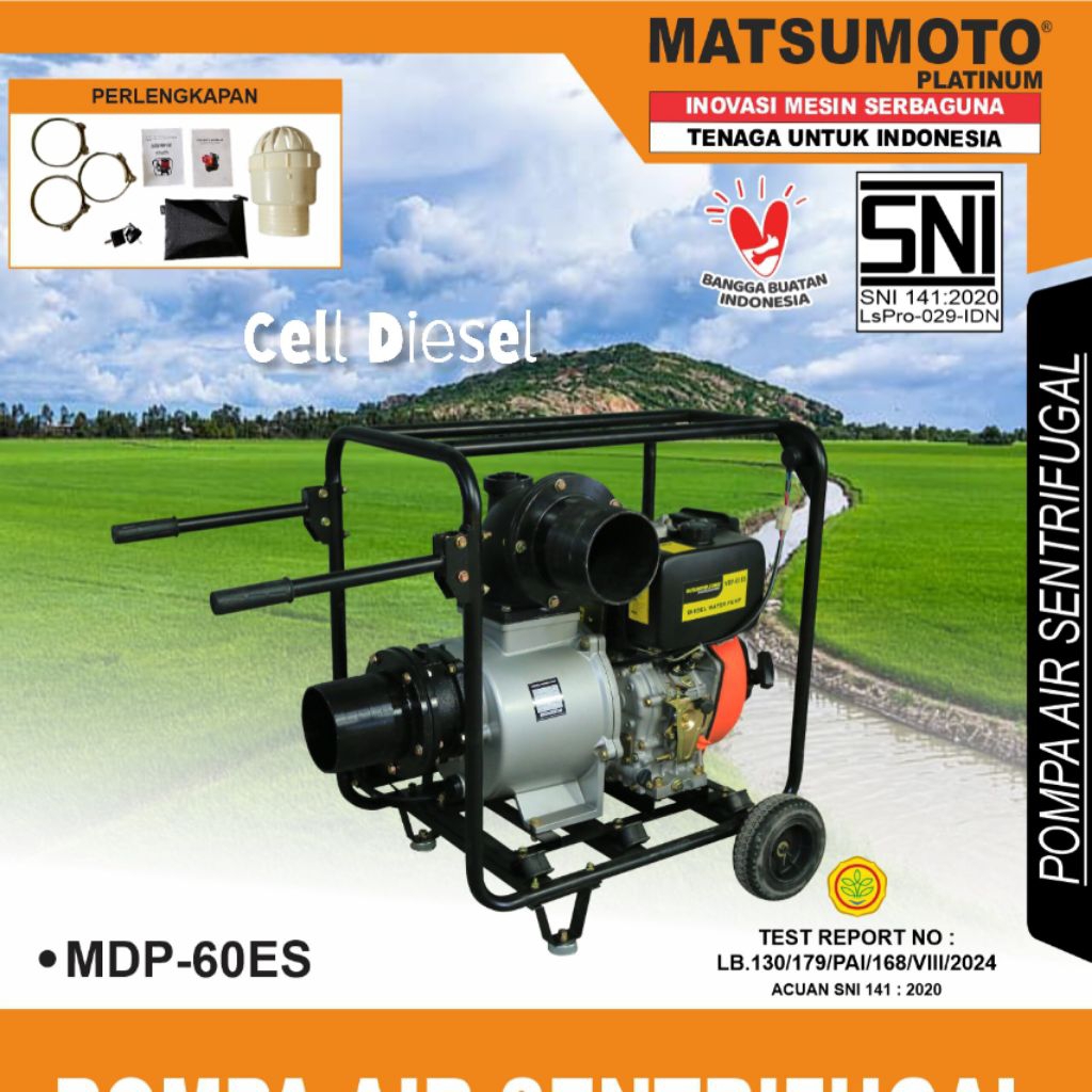 Mesin Pompa Air Diesel MATSUMOTO MDP 60 ES / Irigasi 6 Inch Stater